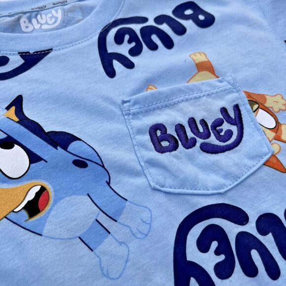 Bluey Bingo Two Piece Set Short Sleeve Shirt and Shorts Clear Sky Size 4T NWT - Picture 3 of 7